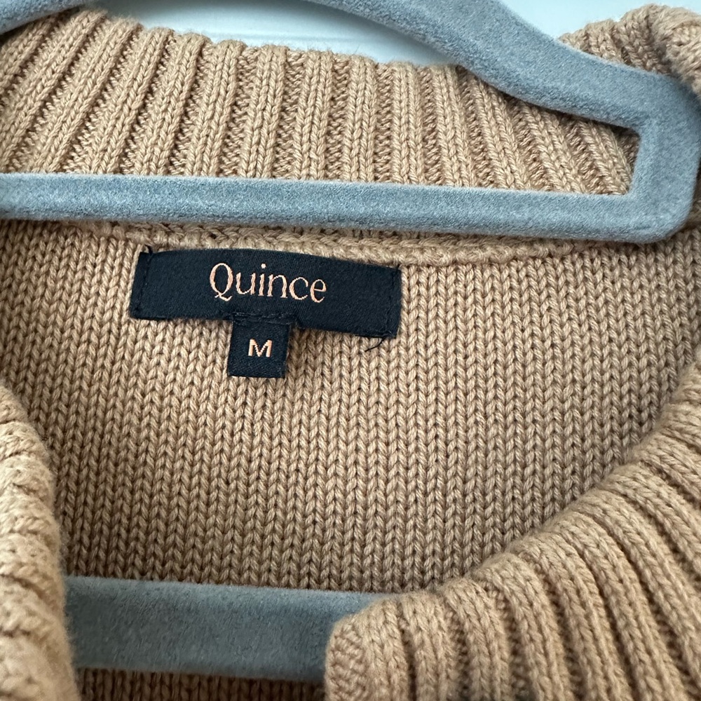 Quince Camel Button-Front Wool Blend Cardigan - Picture 4 of 6